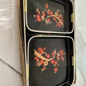 Brand new vintage Japanese lacier plastic nesting trays set of 3.